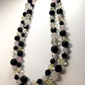 Joan Rivers Elegant Black and White Beaded Necklace